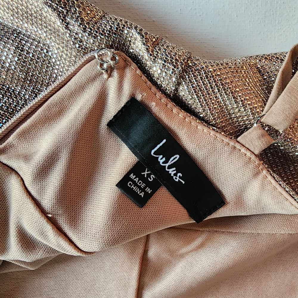 Lulus Keeps Getting Better Gold Skater Dress - Picture 8 of 10